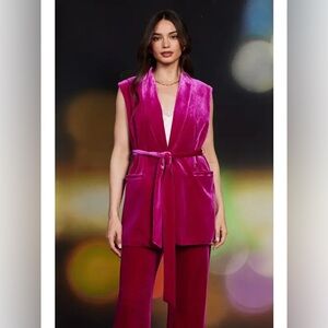 Velvet Belted Vest